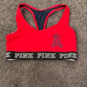 PINK Victoria's Secret Red and Black Sports Bra